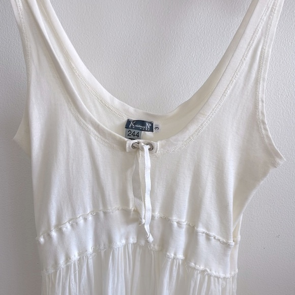 Vintage Kristensen Du Nord White Scoop neckline Dress Boho Gypset vibes - Picture 3 of 5